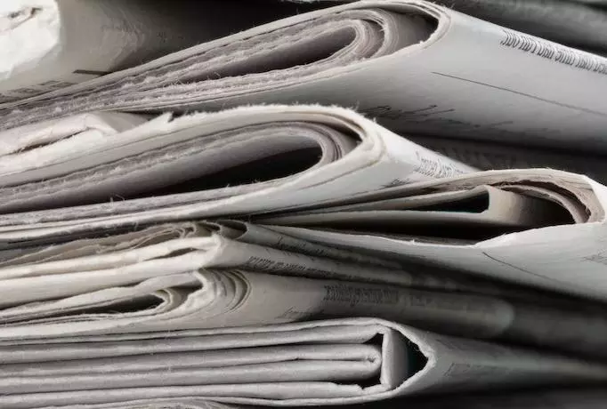 A stack of newspapers